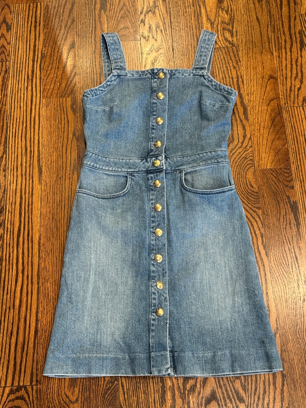 Frame Blue Denim Claire Button Front Dress with pockets XS